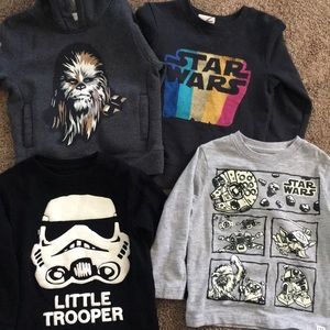 Starwars shirts and sweatshirt bundle